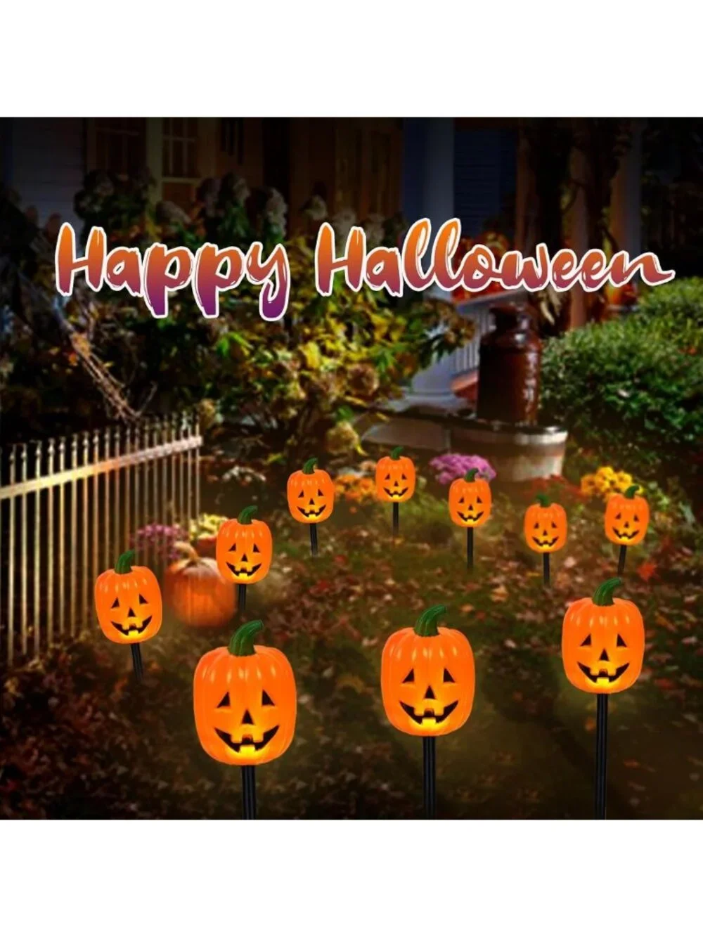 20-Pack Halloween Solar Pathway Lights - LED Stake Decor for Walkways & Holidays